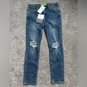 Free People Womens Jeans Size 27 Sandrine Rose Skinny Medium Wash Mid Rise Blue
